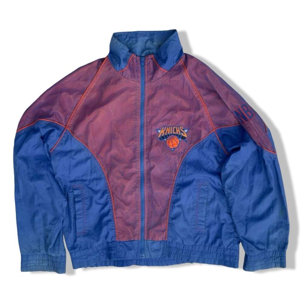 Pro Player New York Knicks Jacket Size XL Blue Orange 90s Windbreaker